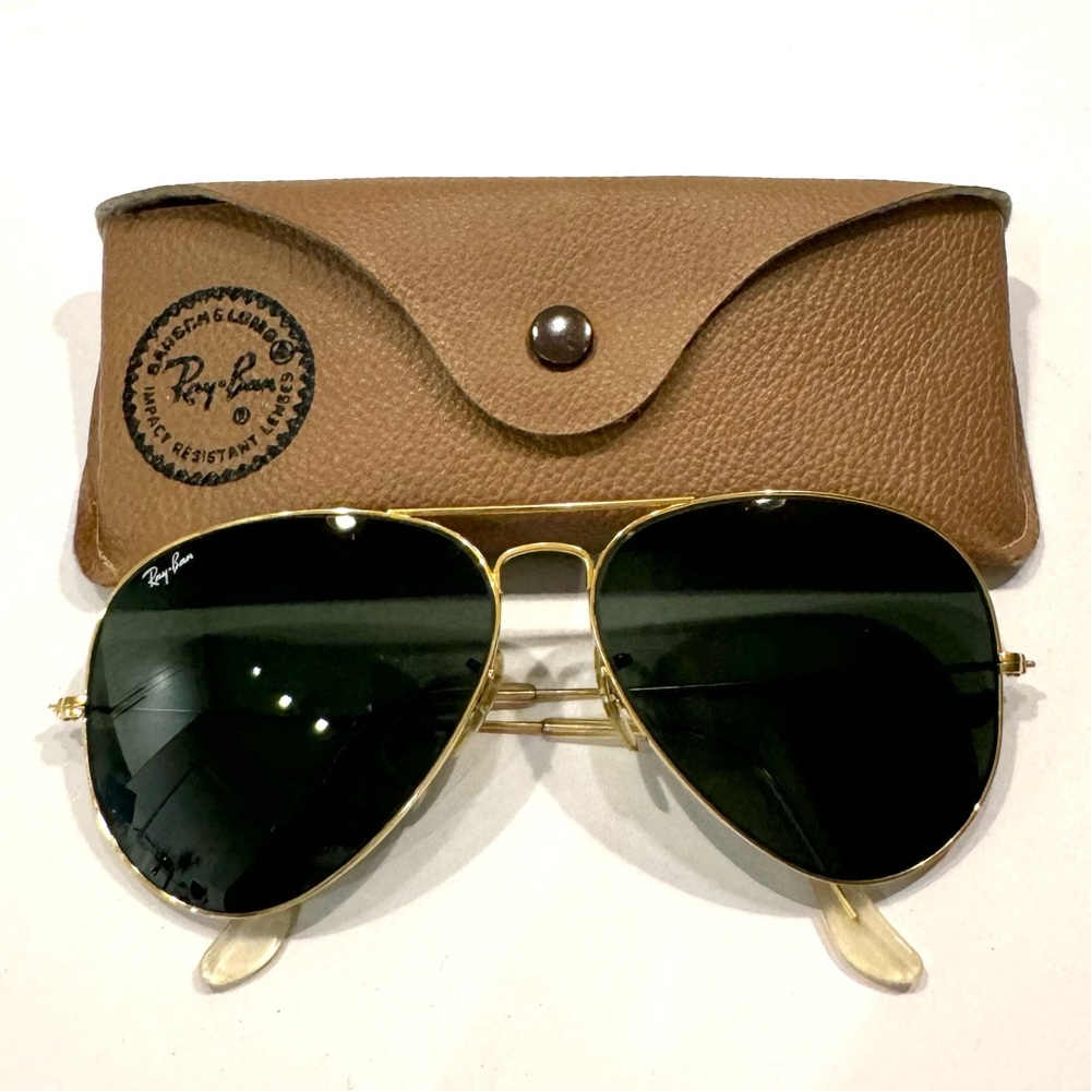 Gold Ray-Ban B&L Aviator Sunglasses Vintage